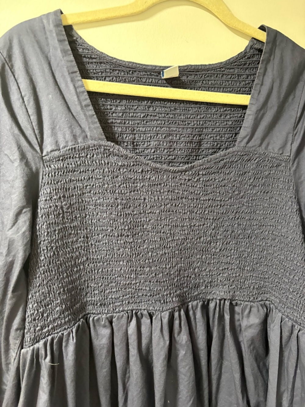 Old Navy Navy Smocked Long Sleeve Midi Dress - Picture 2 of 4
